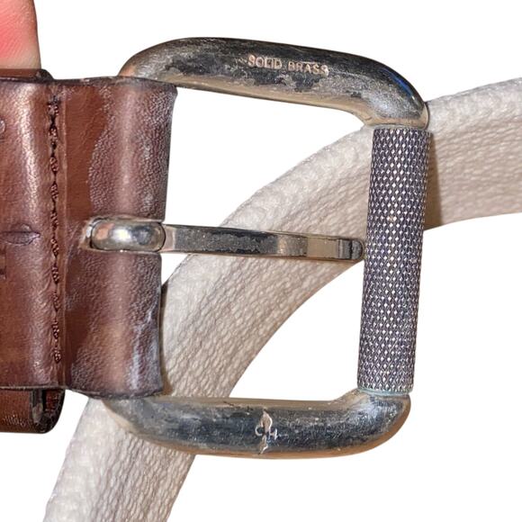 Men’s Cole Haan Size 36 Canvas Belt with Leather Accent and Solid Brass Hardware - Picture 7 of 15